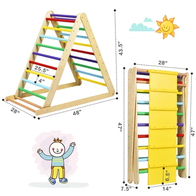 Costway Foldable Wooden Climbing Triangle Indoor Climber W/Ladder For Baby Toddler 6 Costway Foldable Wooden Climbing Triangle Indoor Climber W/Ladder For Baby Toddler - Image 6
