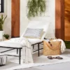 Cushioned Metal Outdoor Chaise Lounge - Cream/Black - Hearth & Hand™ With Magnolia