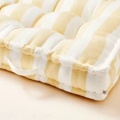 Bold Stripe Indoor/Outdoor French Floor Cushion Gold/Cream - Hearth & Hand™ With Magnolia -Home Furnishing Store GUEST ea808b39 8085 407e 9032 7540289c1f55