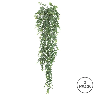 Vickerman 32" Artificial Green Hanging Mini Leaf Eucalyptus Bush, 2 Per Pack. 2 Vickerman 32" Artificial Green Hanging Mini Leaf Eucalyptus Bush, 2 Per Pack. - Image 2