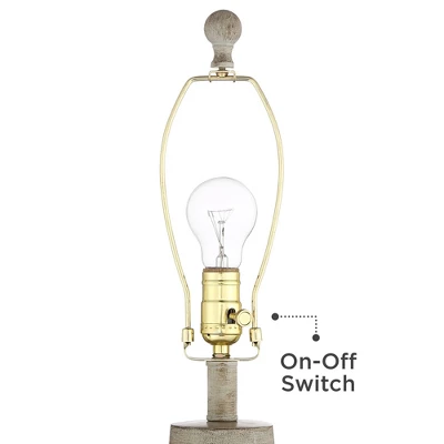 Regency Hill Glenn Rustic Country Cottage Table Lamps 27" Tall Set Of 2 Brushed Gray Terra Cotta Beige Fabric Shade For Bedroom Living Room Nightstand 3 Regency Hill Glenn Rustic Country Cottage Table Lamps 27" Tall Set Of 2 Brushed Gray Terra Cotta Beige Fabric Shade For Bedroom Living Room Nightstand - Image 3