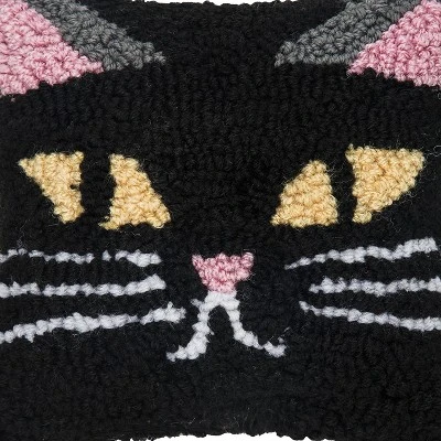 C&F Home 8" X 8" Spooky Cat Face Hooked Petite Halloween Throw Pillow 2 C&F Home 8" X 8" Spooky Cat Face Hooked Petite Halloween Throw Pillow - Image 2