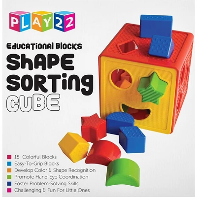 Baby Shape Sorter Toy Blocks - Childrens Blocks Includes 18 Shapes - Color Recognition Shape Toys With Colorful Sorter Cube Box - Play22Usa 7 Baby Shape Sorter Toy Blocks - Childrens Blocks Includes 18 Shapes - Color Recognition Shape Toys With Colorful Sorter Cube Box - Play22Usa - Image 7
