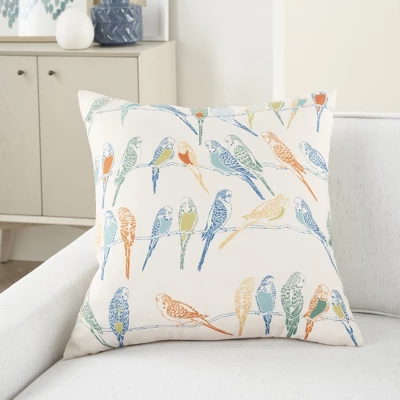 Waverly Bird 20" X 20" Multicolor Indoor/Outdoor Throw Pillow 4 Waverly Bird 20" X 20" Multicolor Indoor/Outdoor Throw Pillow - Image 4