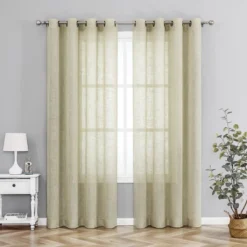 Kate Aurora 2 Pack Lux Thread Premium Woven Grommet Top Sheer Curtain Panels -Home Furnishing Store GUEST f16e414e f9f8 482f aa85 22673bece553