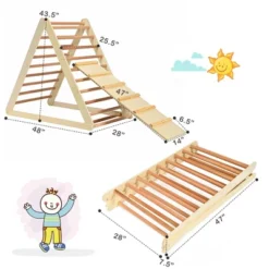 Costway Foldable Wooden Climbing Triangle Indoor Home Climber W/ Ladder For Toddler Baby -Home Furnishing Store GUEST f1def3f8 470a 45fc 83ff 6f7d88606b17