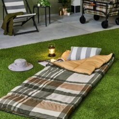 Adult Fall Plaid 40 Degree Sleeping Bag Green/Cream/Almond/Blue - Hearth & Handâ„¢ With Magnolia