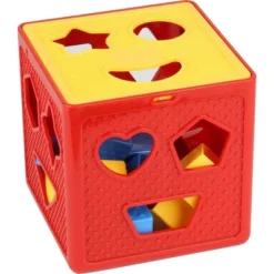 Baby Shape Sorter Toy Blocks - Childrens Blocks Includes 18 Shapes - Color Recognition Shape Toys With Colorful Sorter Cube Box - Play22Usa