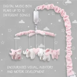 The Peanutshell Pink Elephant Musical Baby Crib Mobile For Girls -Home Furnishing Store GUEST f3eb5b3f e354 4543 a896 8ab4d42812d2