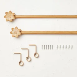 Flower Faux Wood Curtain Rod Natural Wood - Opalhouse™ Designed With Jungalow™ -Home Furnishing Store GUEST f708ce89 3ca5 424d 80e2 a01cb7dd58aa