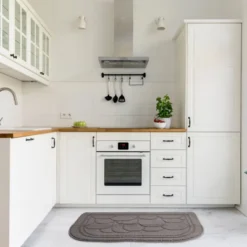 Farmlyn Creek Half Circle Grey Door Mat, Indoor Outdoor Doormat (30 X 18 In)