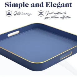 American Atelier Blue Square Large Tray With Gold Trimming & Handles 8 American Atelier Blue Square Large Tray With Gold Trimming & Handles -Home Furnishing Store GUEST f802c699 653b 49b4 8a24 9222a571f931