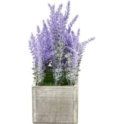Artificial Lavender Fake Flower Plant In Rustic Pot Wooden Box For Decorations -Home Furnishing Store GUEST fa28e03a 6575 4f40 8597 d1f6cfa11387