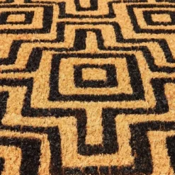 Juvale Black Patterned Coir Doormat Welcome Front Door Mat Indoor Outdoor Rugs 17"x30" -Home Furnishing Store GUEST fa5a8f2a bcaf 412e 9f8e e2c28b93d6fe