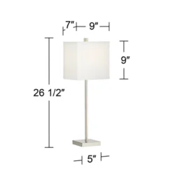 360 Lighting Franco Modern Table Lamps 26 1/2" High Set Of 2 Brushed Nickel With USB Charging Ports White Square Shade For Bedroom Living Room Desk -Home Furnishing Store GUEST fa988a60 333a 45da b2a6 b0c2685e1ebe