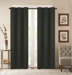 38" X 84" Solid Blackout Thermal Grommet Curtain Panels (Set Of 2 Black) -Home Furnishing Store GUEST fac2d5a4 e687 4dde 9093 4ad6d649db1c