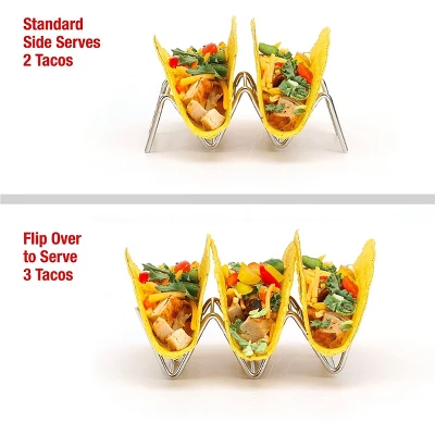 2 Lb Depot Premium Stainless Steel Stackable Taco Holders - Holds 2-5 Hard Or Soft Tacos, Five Styles Available - Set Of 2 1 2 Lb Depot Premium Stainless Steel Stackable Taco Holders - Holds 2-5 Hard Or Soft Tacos, Five Styles Available - Set Of 2