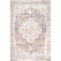 NuLOOM Rosa Machine Washable Distressed Vintage Medallion Area Rug -Home Furnishing Store GUEST fb7820a5 5960 4bda ac5d be2c467135cf