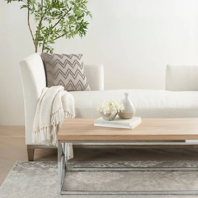 18"x18" Life Styles Chevron Loops Square Throw Pillow Light Gray - Mina Victory 2 18"x18" Life Styles Chevron Loops Square Throw Pillow Light Gray - Mina Victory - Image 2